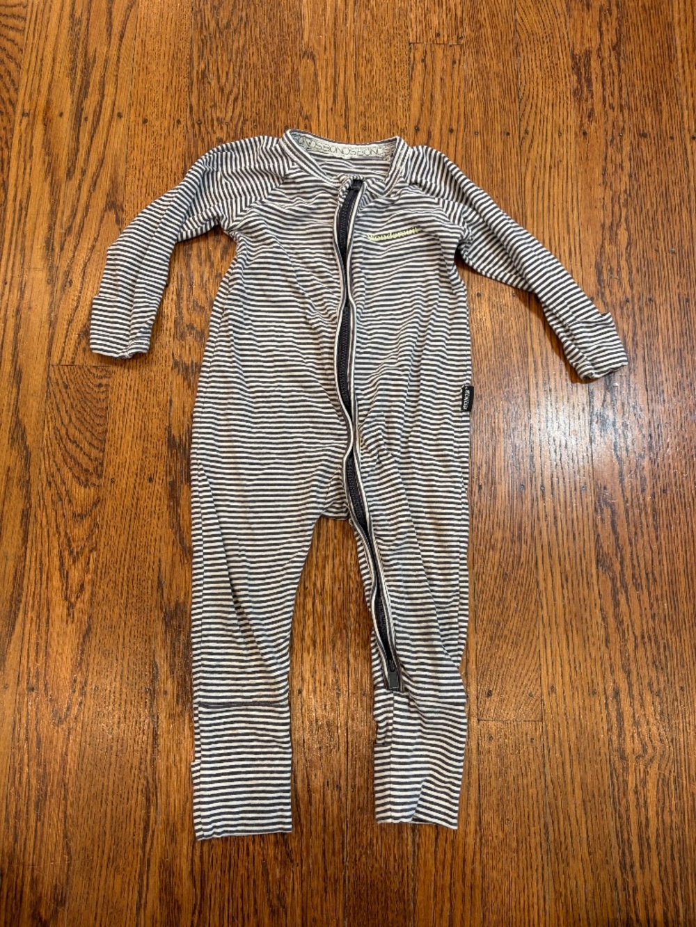 Bonds Zippy Wondersuit Striped 6-12 Months Baby Coverall Full Zip Cotton